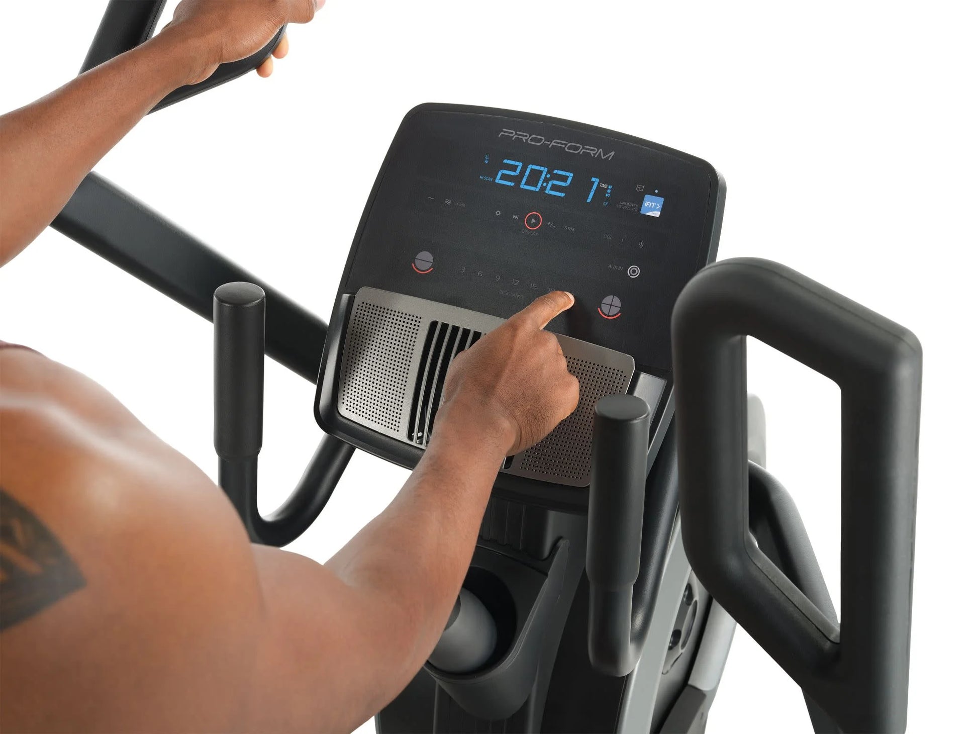 Trainer Elliptical Machine with Built-In Speakers