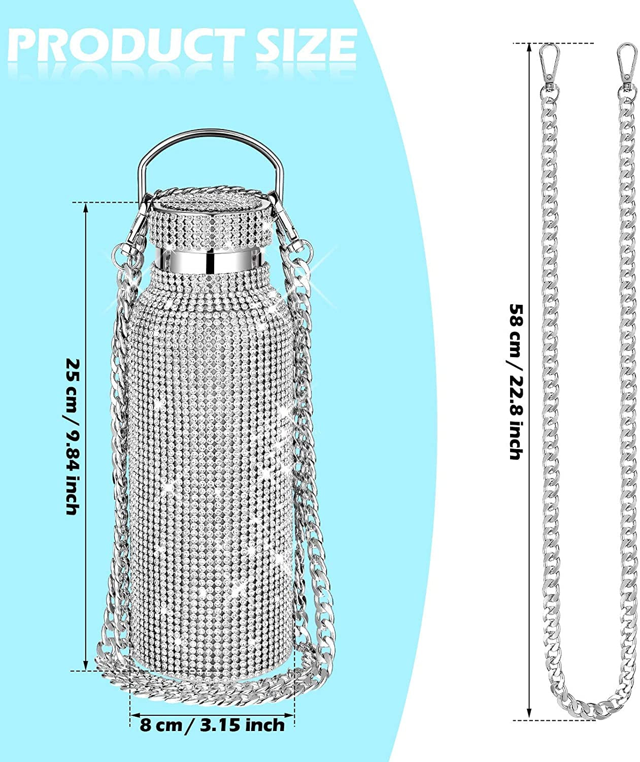 Rhinestone Diamond Water Bottle 